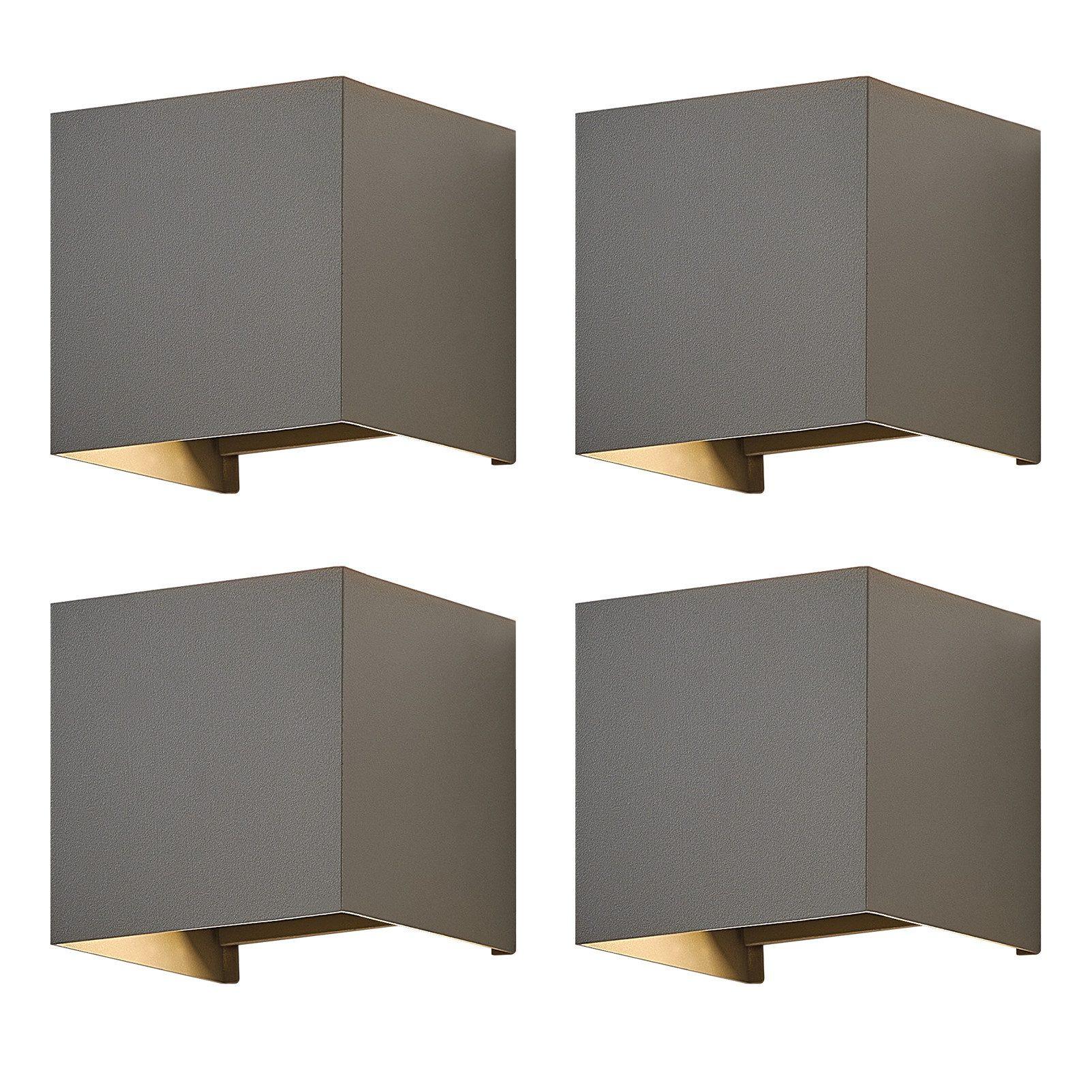 LED-WANDLEUCHTE Glow 10/10/10 cm - Grau, Metall (10/10/10cm) - ZMH