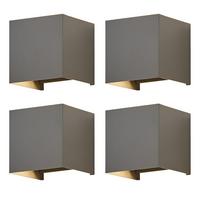 LED-WANDLEUCHTE Glow 10/10/10 cm - Grau, Metall (10/10/10cm) - ZMH