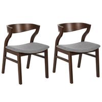 ESSZIMMERSTUHL 2er-Set Holzwerkstoff Dunkler Holzfarbton Maroa - Dunkelbraun, Holz/Textil (51/72/46cm) - Beliani