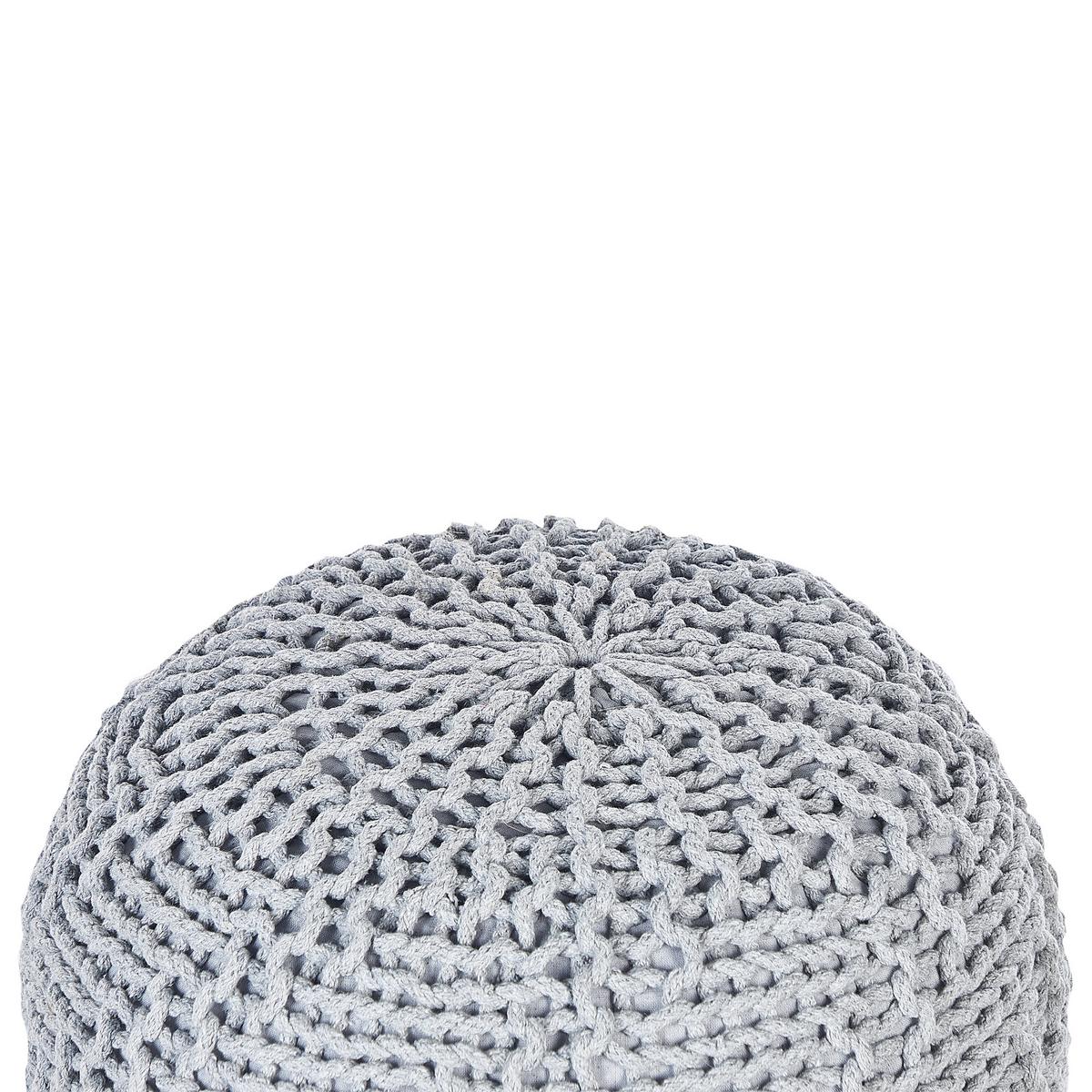 POUF Priene 50/50/35 cm - Grau, Naturmaterialien/Textil (50/35/50cm) - Beliani