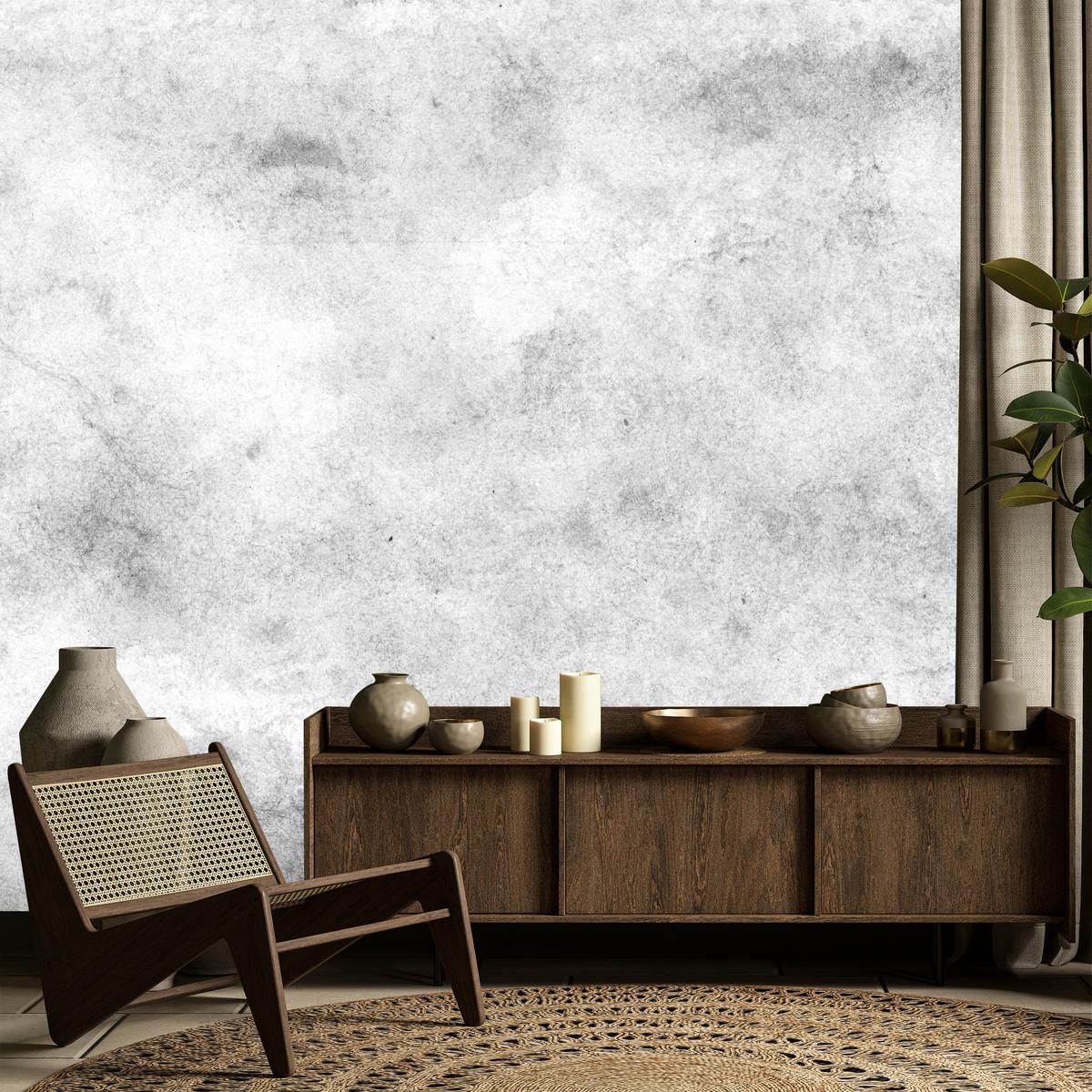 FOTOTAPETE für Wohnzimmer Grauer Beton Minimalismus Loft 400x280 - Weiß/Grau, Papier (400/280cm) - Muralo