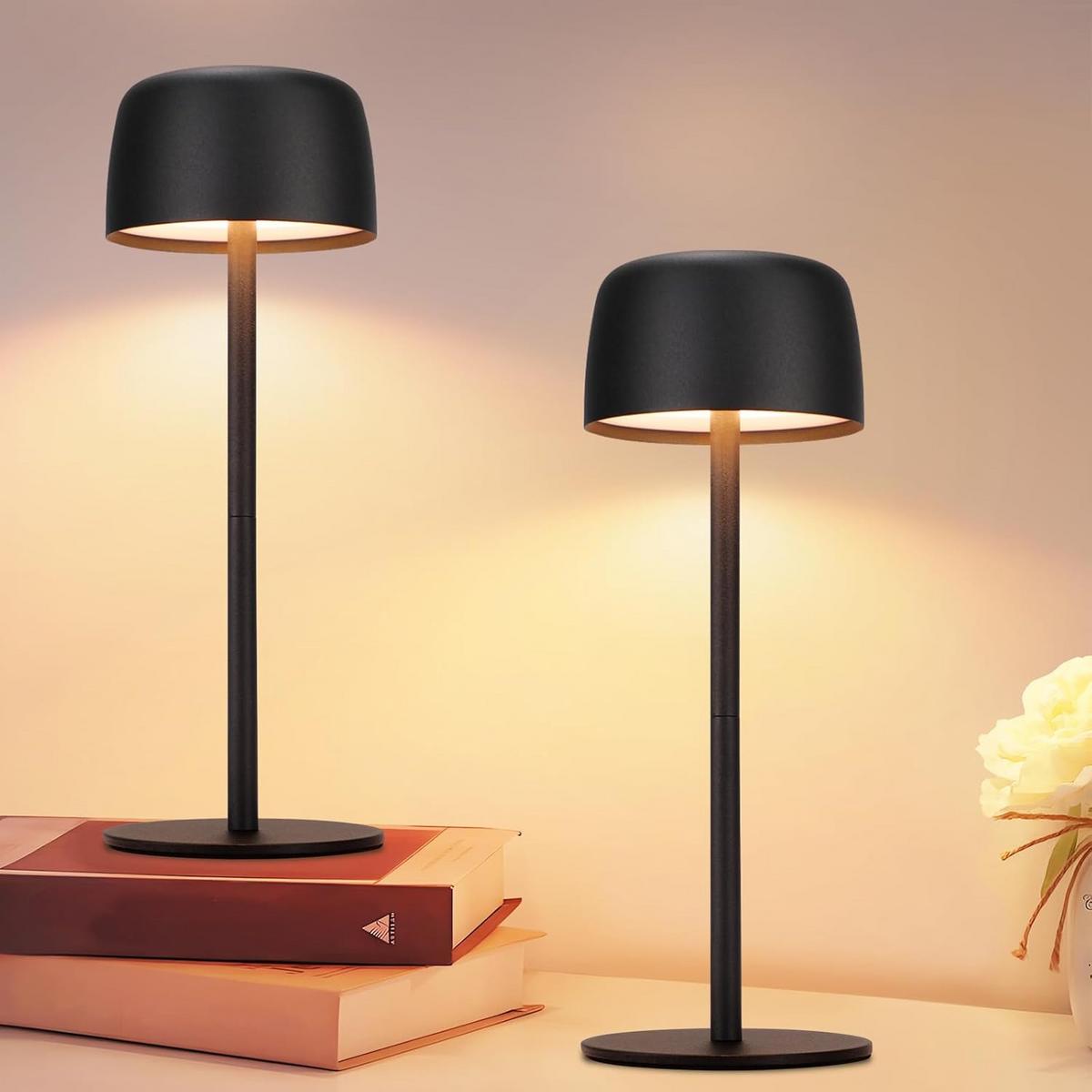 TISCHLAMPE Neriont 9/25/9 cm （2er-set） - Schwarz, Metall (9/9/25cm) - ZMH