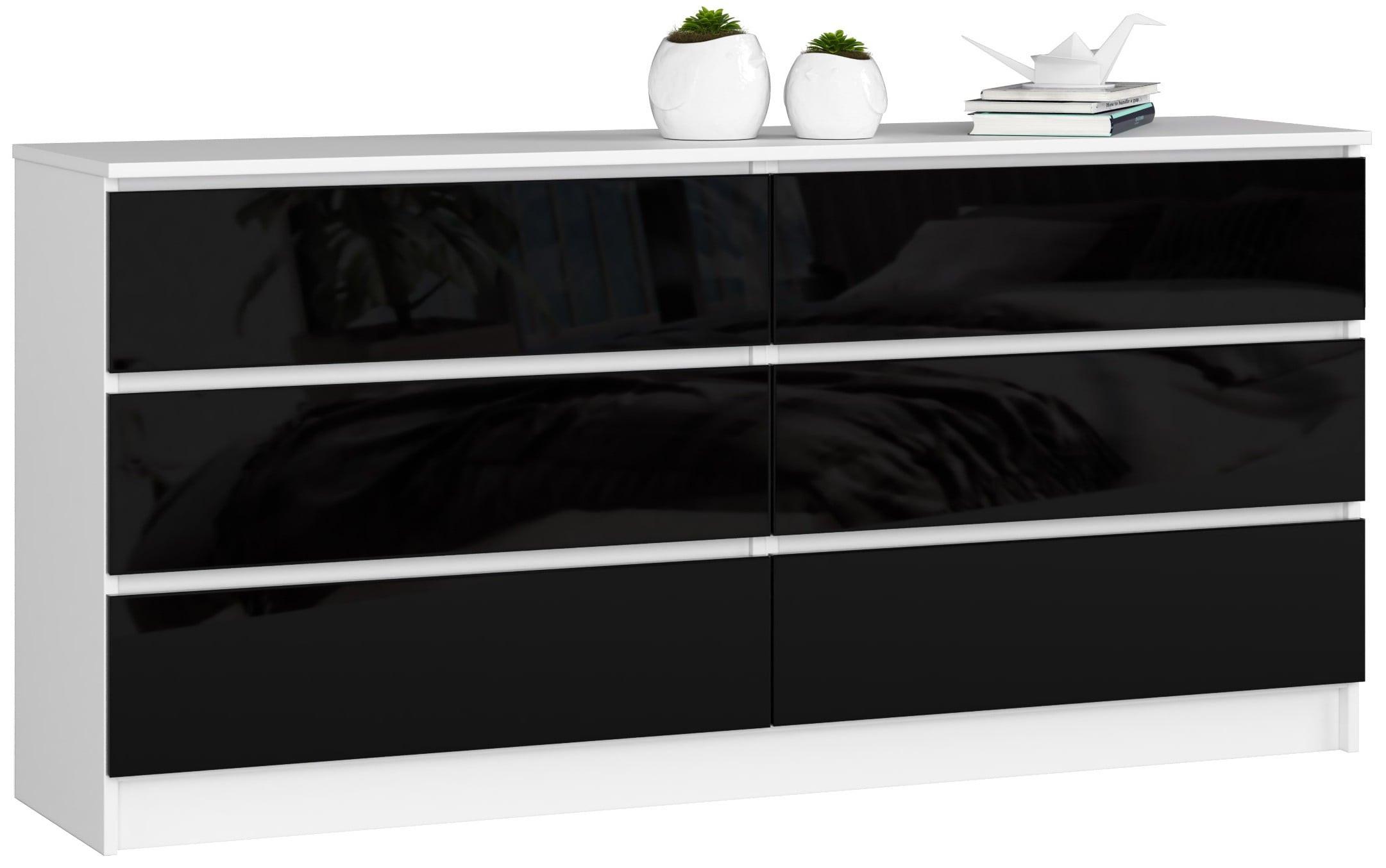 KOMMODE Weiß, Schwarz Glanz 77/160/40 - Weiß, Holzwerkstoff (160/77/40cm) - RAUMHIRSCH FURNITURE