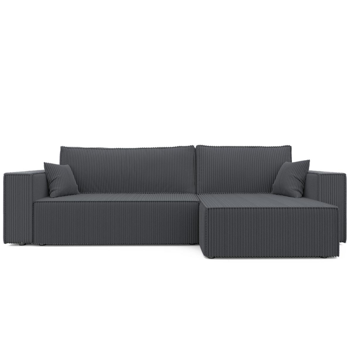 ECKSOFA mit Schlaffunktion und Bettkasten, Grau - Grau, Holzwerkstoff/Textil (145/276cm) - Idohome