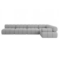 ECKSOFA modulares Sofa Mende-L3 - 380x190x70 cm Hellgrau Bouclé - Hellgrau, Holzwerkstoff/Textil (380/190cm) - ALTDECOR