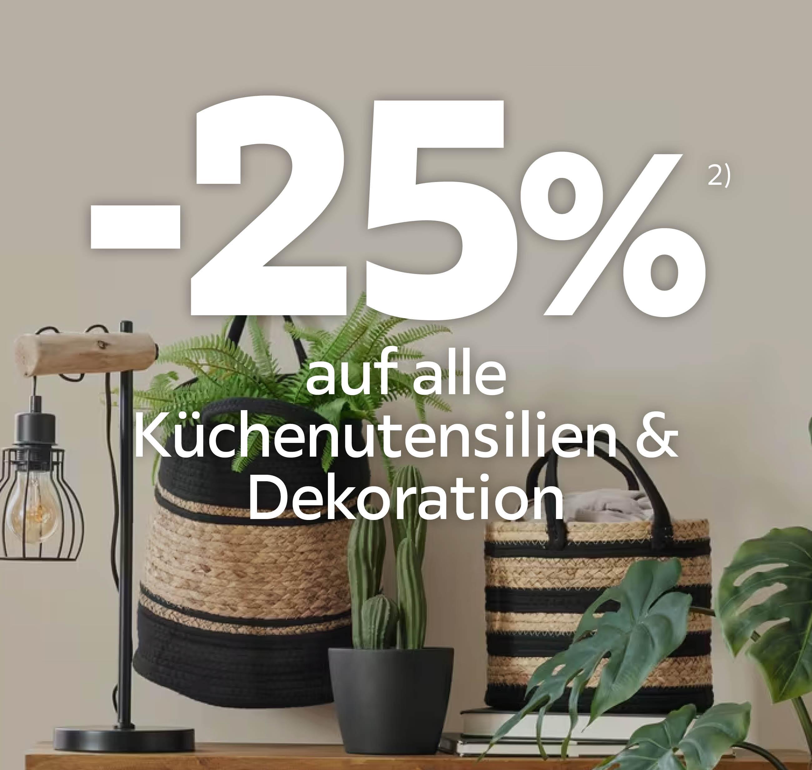 -25% auf alle Küchenutensilien & Dekoration