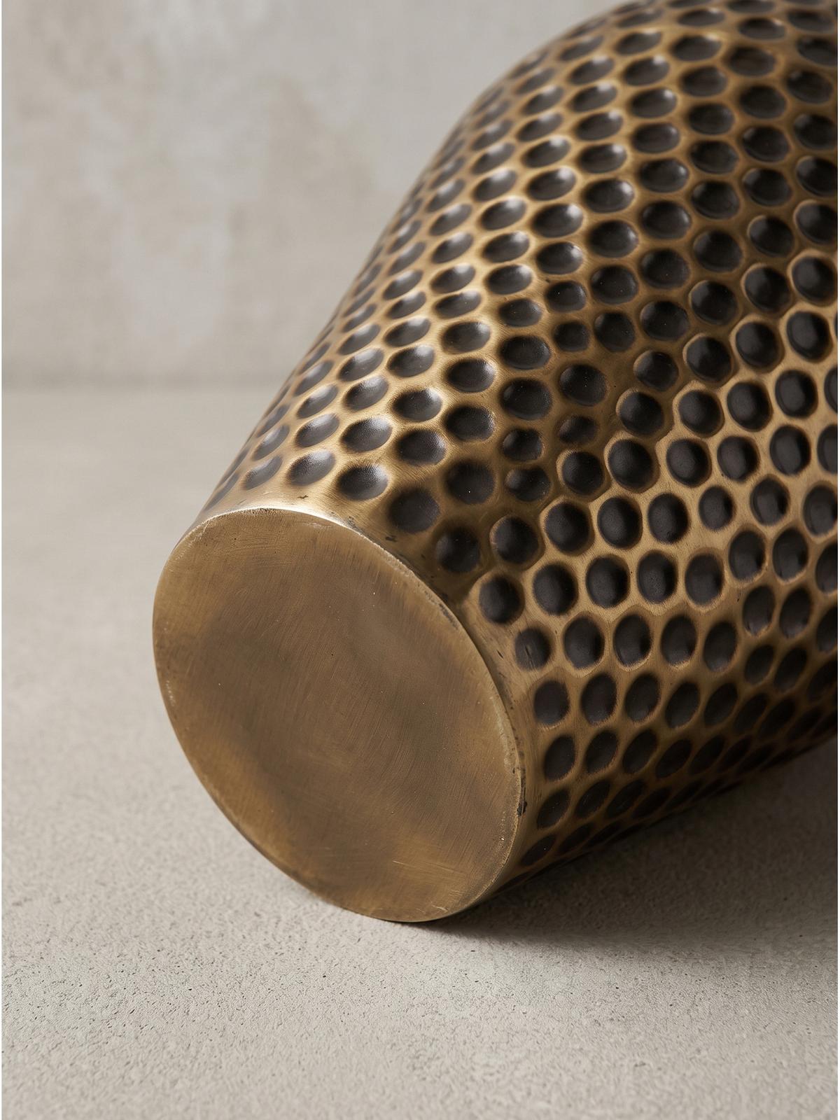 VASEN 2er-Set MANTOVA, Aluminium, handgefertigt, Gold, Ø 26 x 51 cm - Goldfarben, Metall (51cm) - KADIMA DESIGN