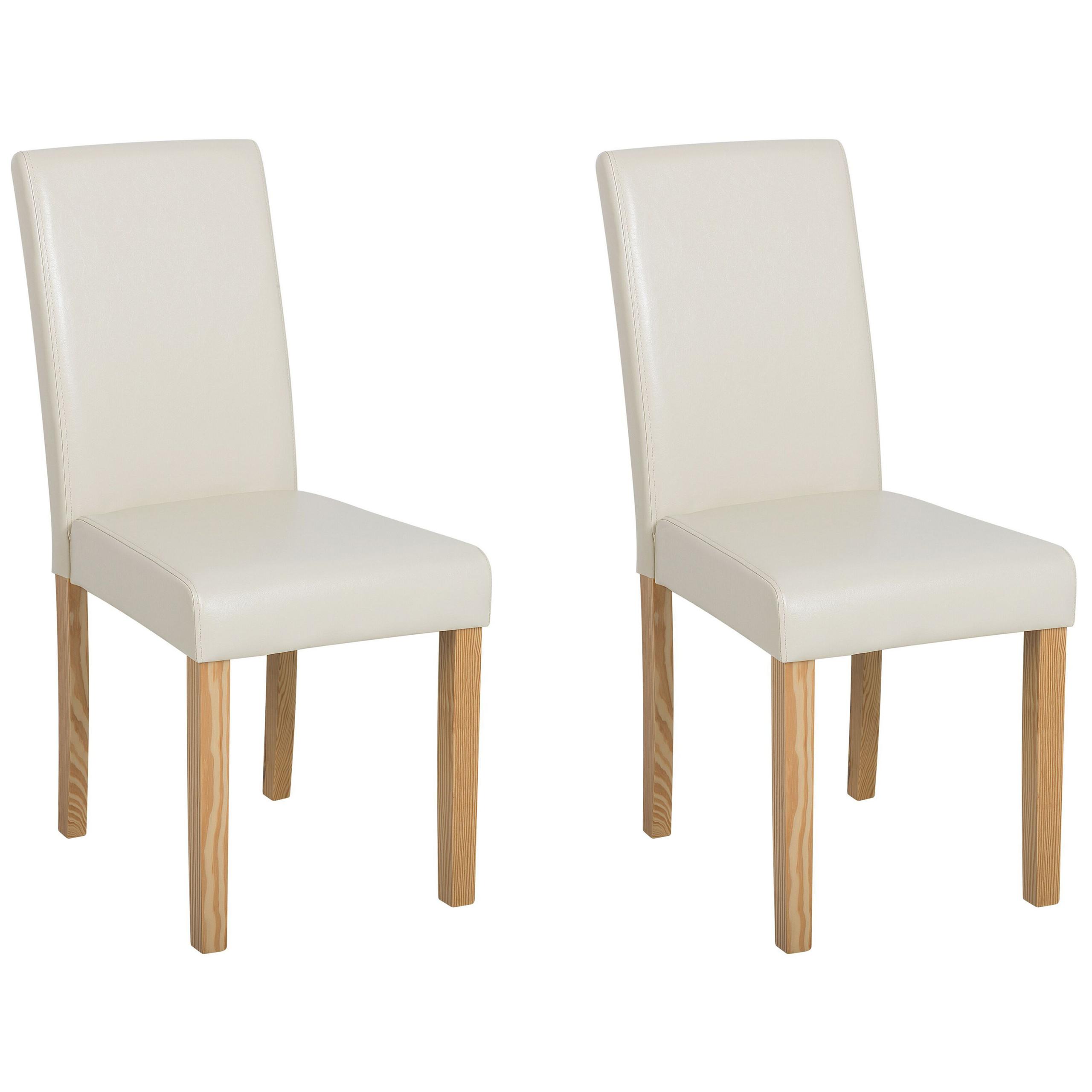 ESSZIMMERSTUHL 2er-Set Kunstleder Beige Broadway - Beige, Holz/Textil (42/93/59cm) - Beliani