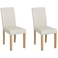 ESSZIMMERSTUHL 2er-Set Kunstleder Beige Broadway - Beige, Holz/Textil (42/93/59cm) - Beliani