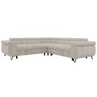 ECKSOFA QUADRO L - Beige Cord - Links Seite - Beige/Creme, Textil/Metall (269/269cm) - MKS