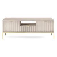 TV-LOWBOARD Vellore Greige / Gold 154 cm - Taupe/Goldfarben, Holzwerkstoff/Metall (154/56/39cm) - Selsey