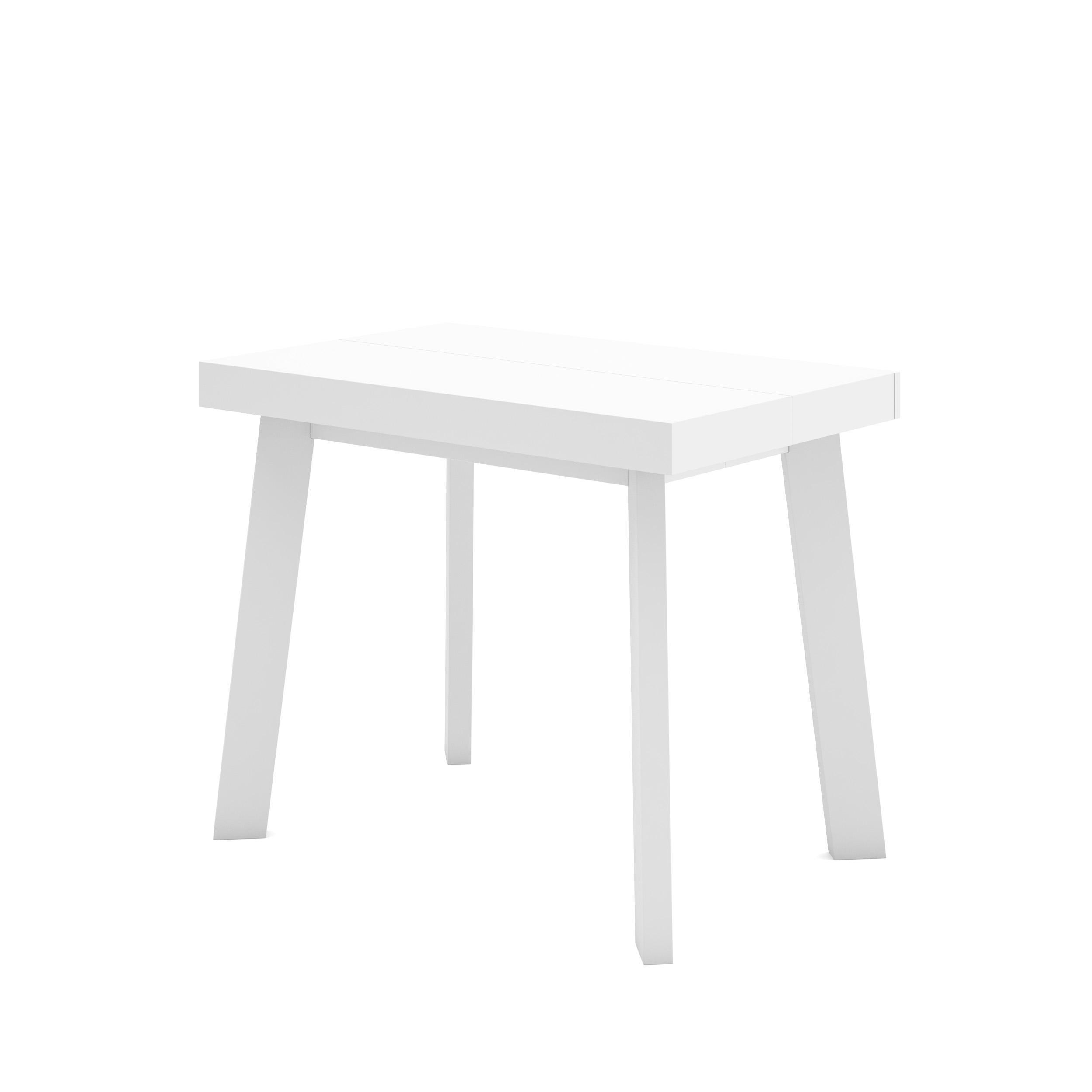 KONSOLENTISCH ausziehbar 58 bis 140cm, für 6 Gäste, weiß, 90/58/73cm - Weiß, Holzwerkstoff (90/140/73cm) - Skraut Home
