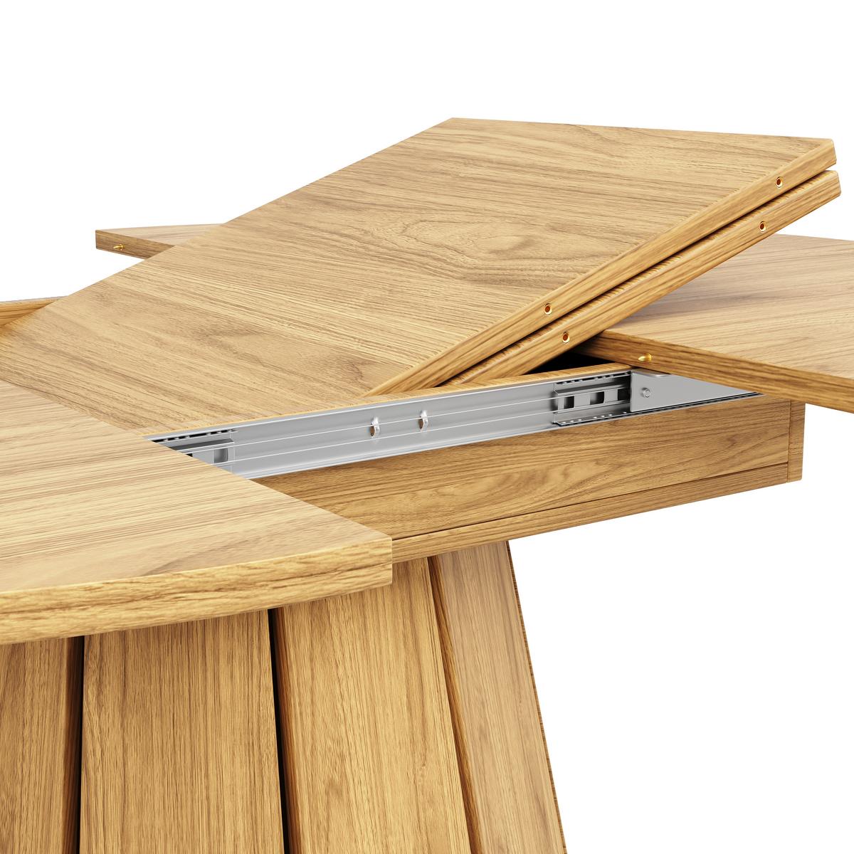 ESSTISCH ausziehbar 118-158 cm Vintage Holzoptik - Eichefarben/Beige, Holzwerkstoff (118/118/76cm) - Urban Meuble