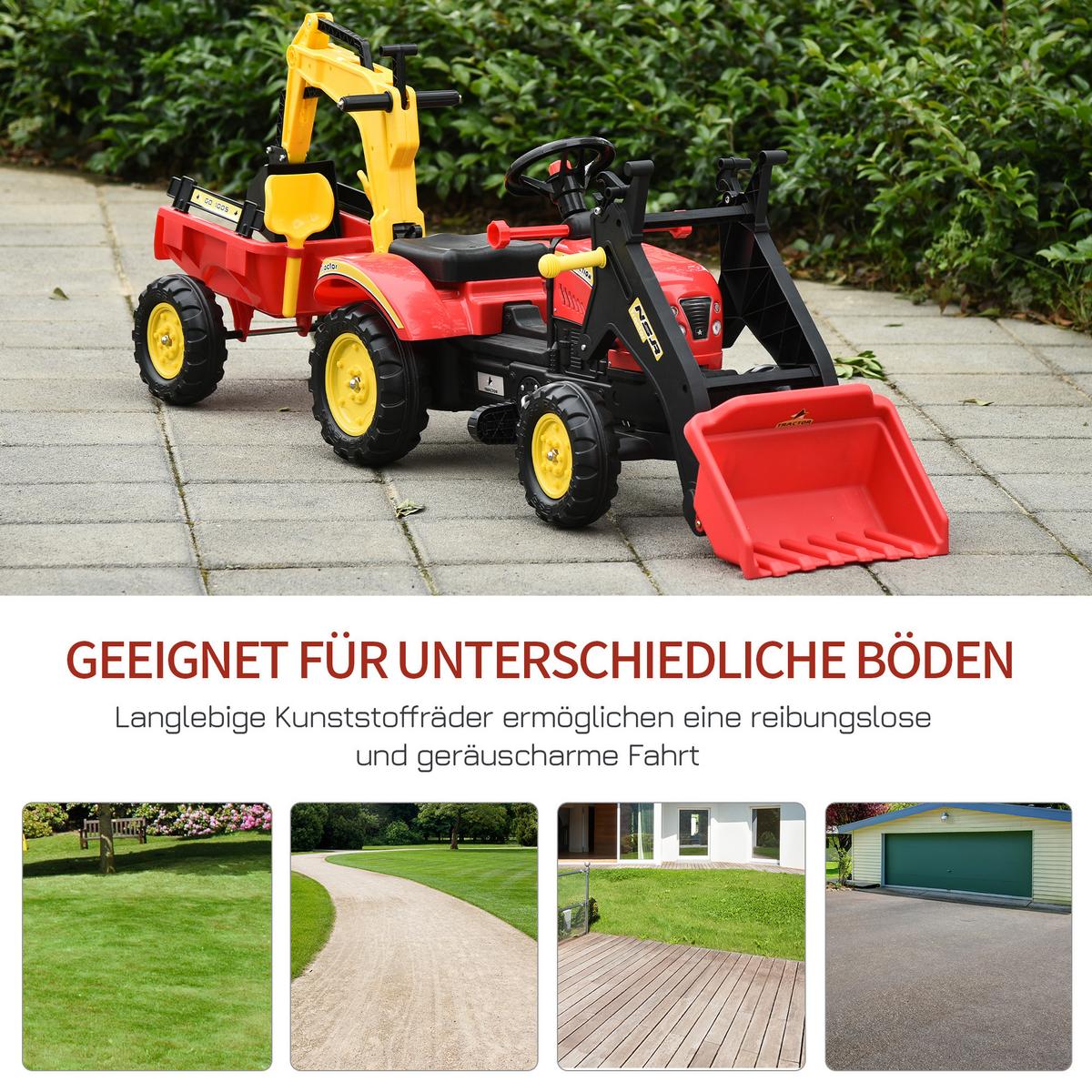 KINDER RUTSCHAUTO, Rot, Stahl+ Kunststoff - Rot, Metall (42/59/179cm) - HOMCOM