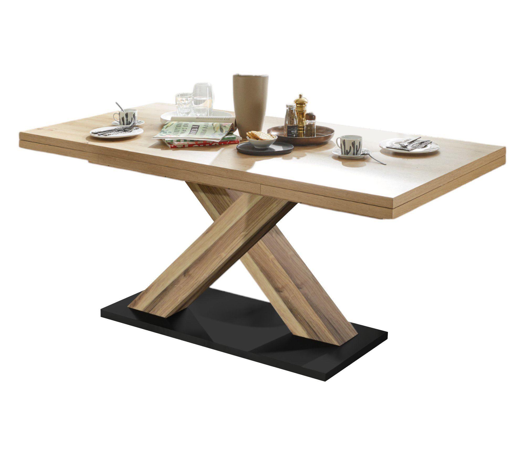 ESSTISCH ausziehbar Elene 160x90x76 Plankeneiche/Asteiche - Eiche Artisan, Holzwerkstoff (160/90/76cm) - 58aufmkessel
