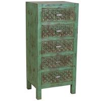 KOMMODE aus holz 50x40x110cm - Grün, Holz (50/110/40cm) - Wanderlust