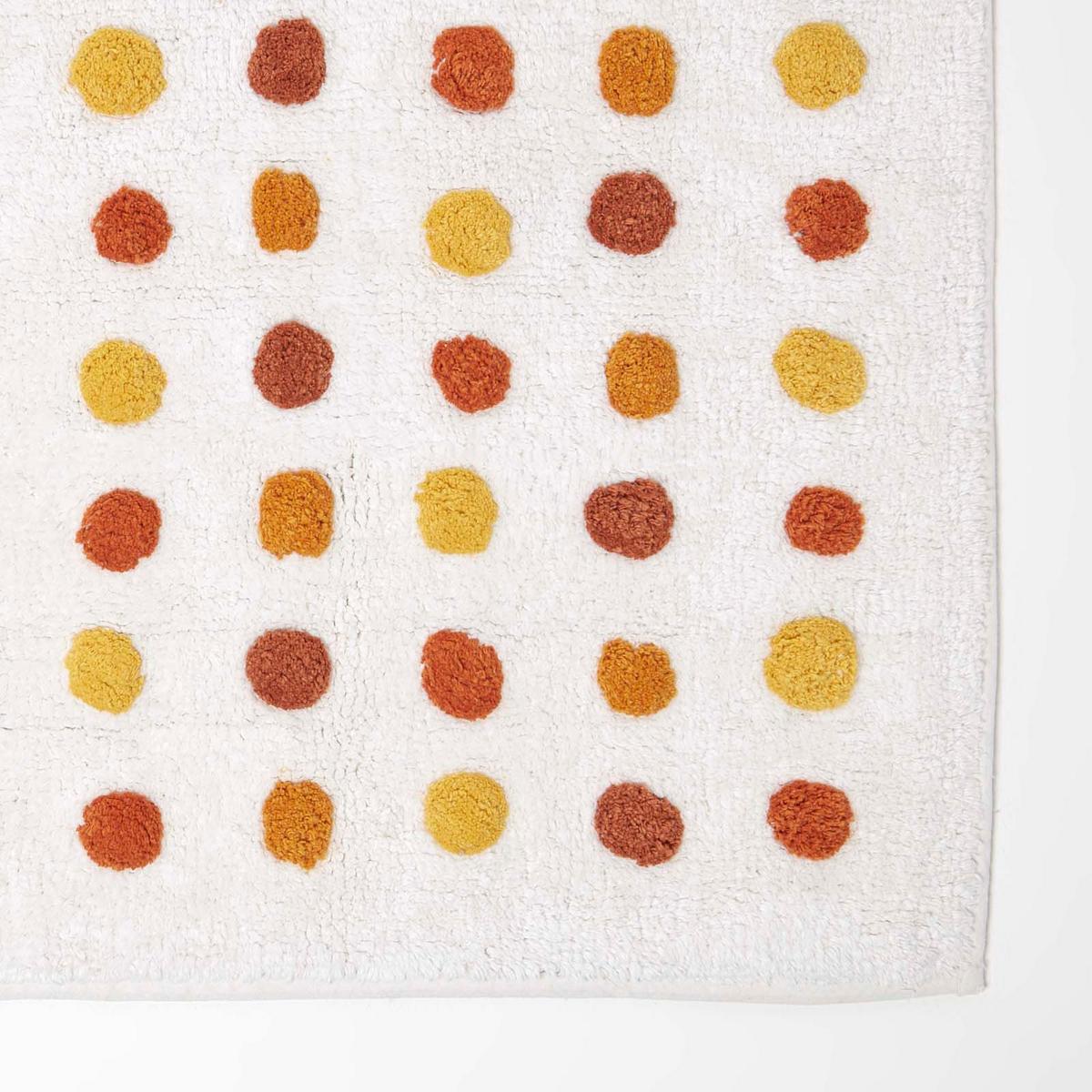 BADEMATTE Punkte 50/80 cm, Baumwolle - Dunkelgelb, Textil (50/80cm) - Homescapes