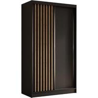 SCHWEBETÜRENSCHRANK Helios II 120/216/61 schwarz+eiche Artisan mit Schubladen - Schwarz/Eiche Artisan, Holzwerkstoff (120/216/61cm) - Beautysofa