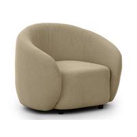SESSEL Roundi Beige Bouclé - Beige/Schwarz, Holz/Kunststoff (90/76/80cm) - S-Style Möbel