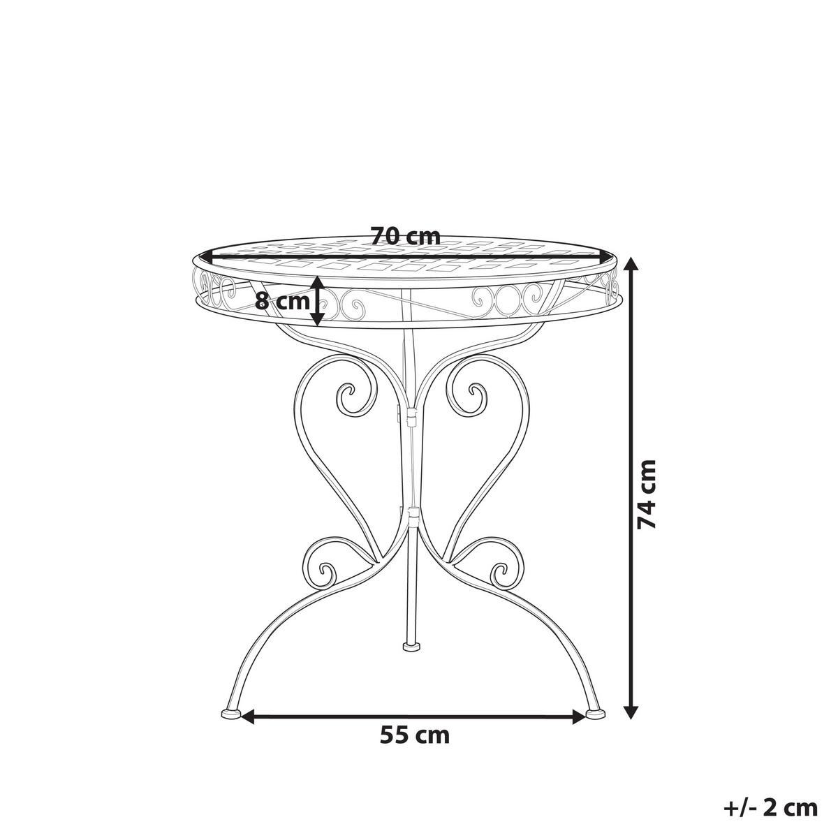 BISTROTISCH 70/70 cm Metall Blau Albinia - Blau, Metall (70/70/74cm) - Beliani