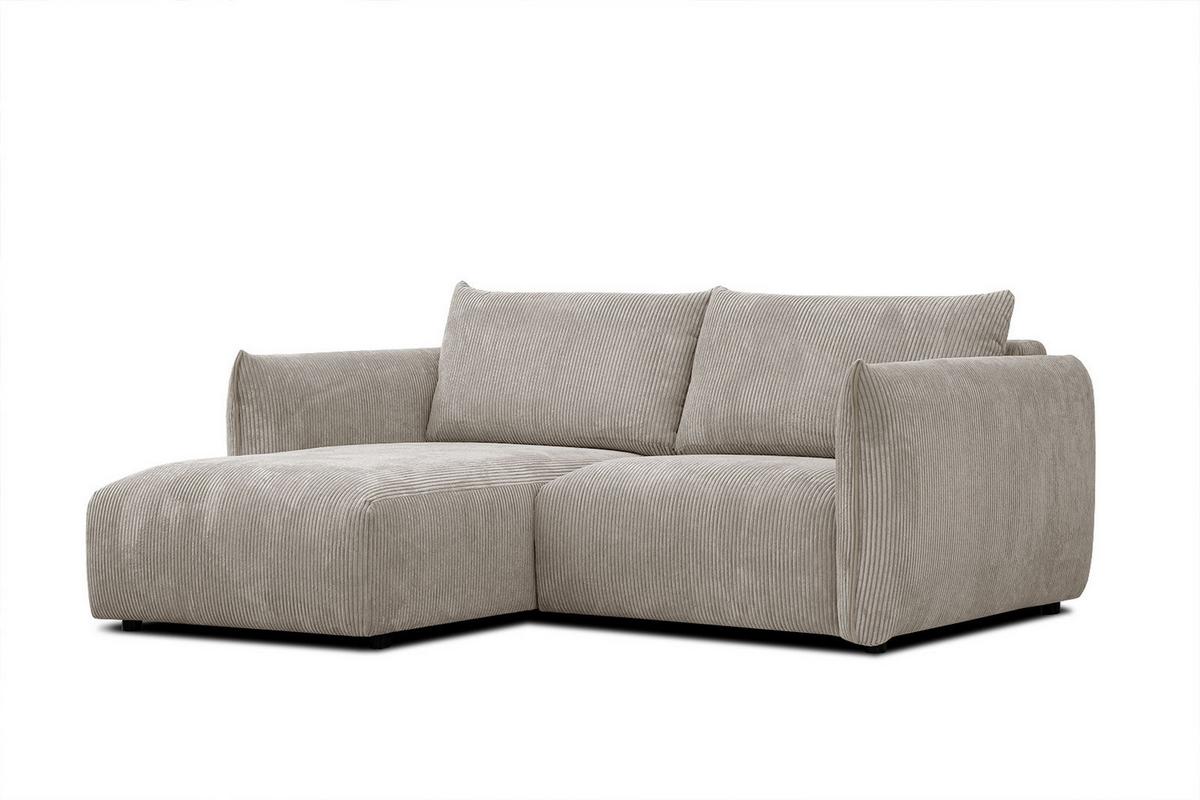 ECKSOFA TAUER 3-Sitzer, taupe - Taupe/Schwarz, Holzwerkstoff/Kunststoff (173/206cm) - Wozimo