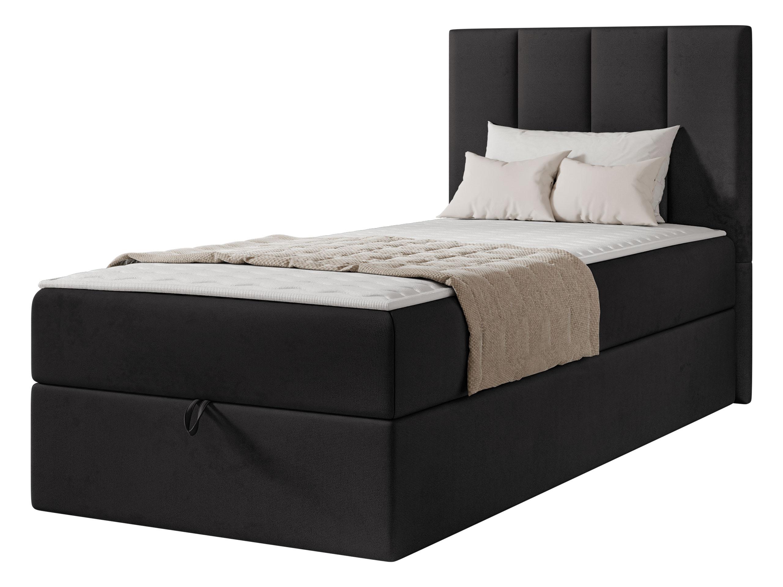 BOXBETT Rebos Single - H3 - Schwarz, Holz/Textil (90/200cm) - MIRJAN24
