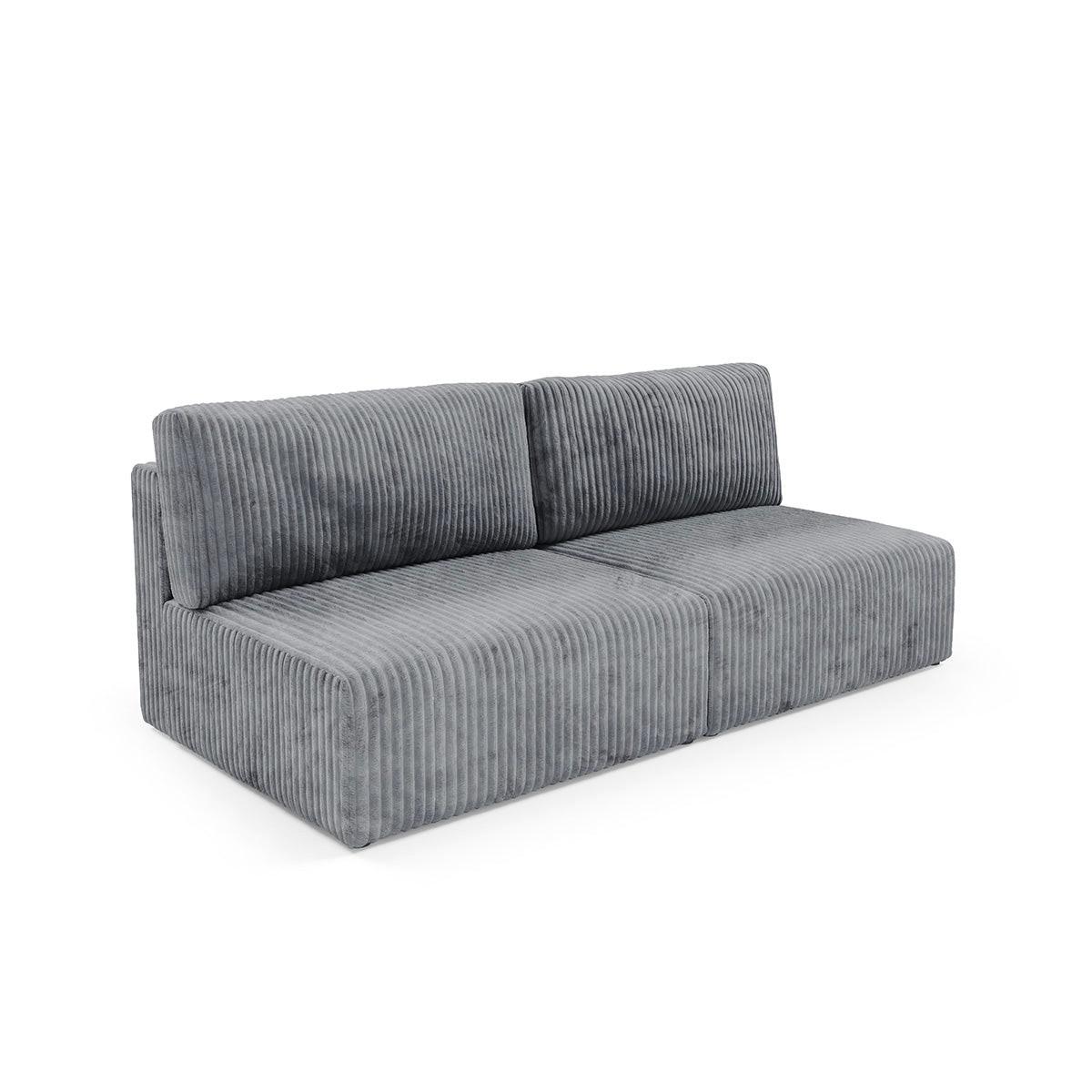 SOFA Angela 3 Sitzplätze Dunkelgrau - Grau, Holz (216/86/102cm) - Petits-meubles