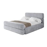 POLSTERBETT mit Bettkasten, Fußteil und Lattenrost, Boxbett ohne Matratze - ENORA-Z 140x200 Hellgrau - Hellgrau, Holzwerkstoff/Textil (140/200cm) - ALTDECOR