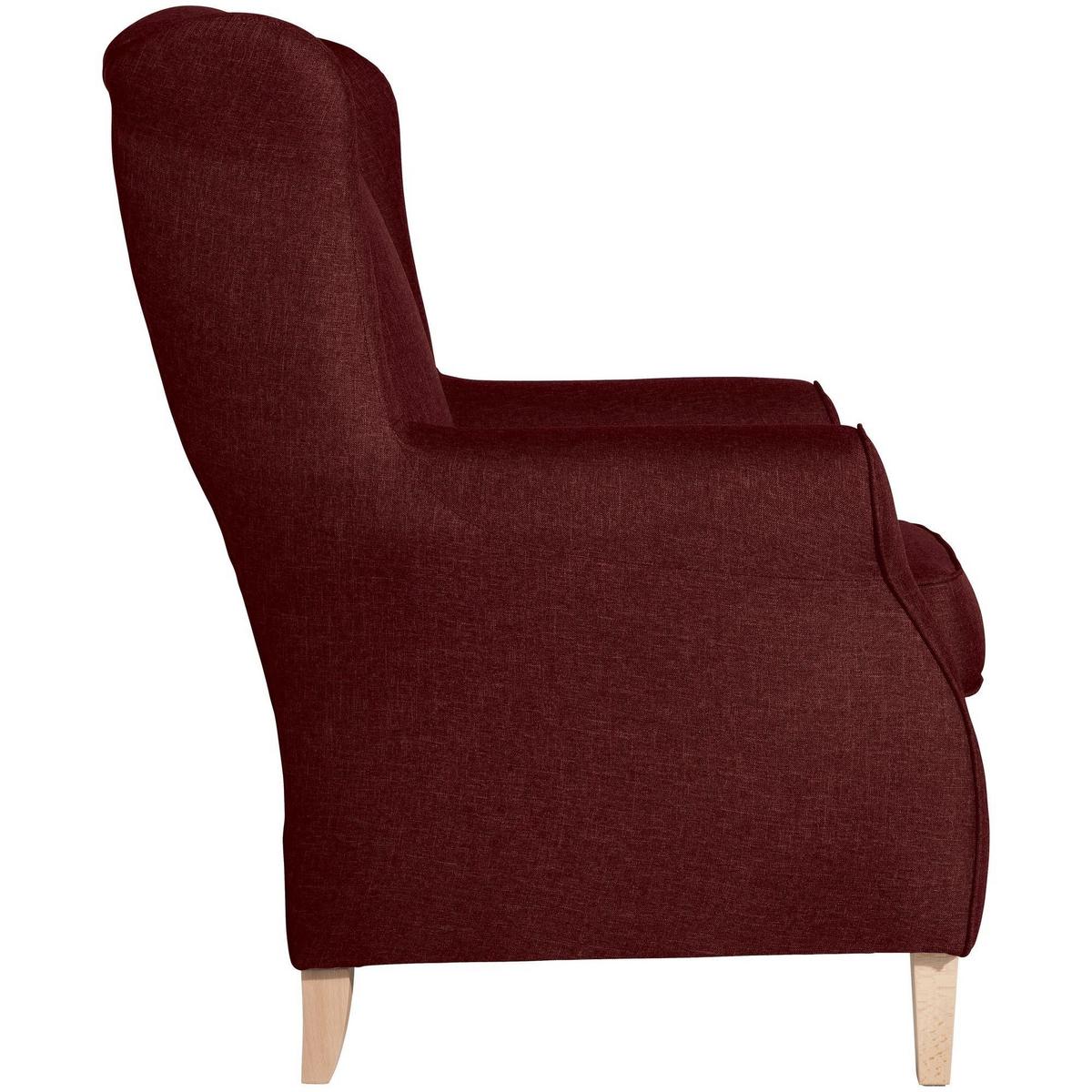 OHRENSESSEL Karlen Bezug Flachgewebe Buche natur / rot - Rot/Buchefarben, Kunststoff (86/103/77cm) - 58aufmkessel