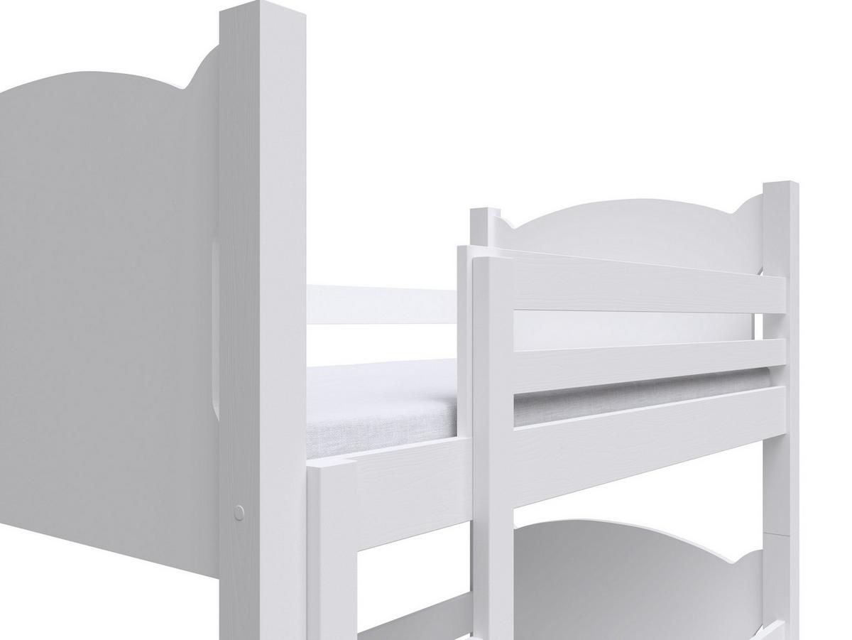 ETAGENBETT LEONE mit Bettkasten 80x180 cm Weiß - Weiß, Holz (80/180cm) - MASSENO