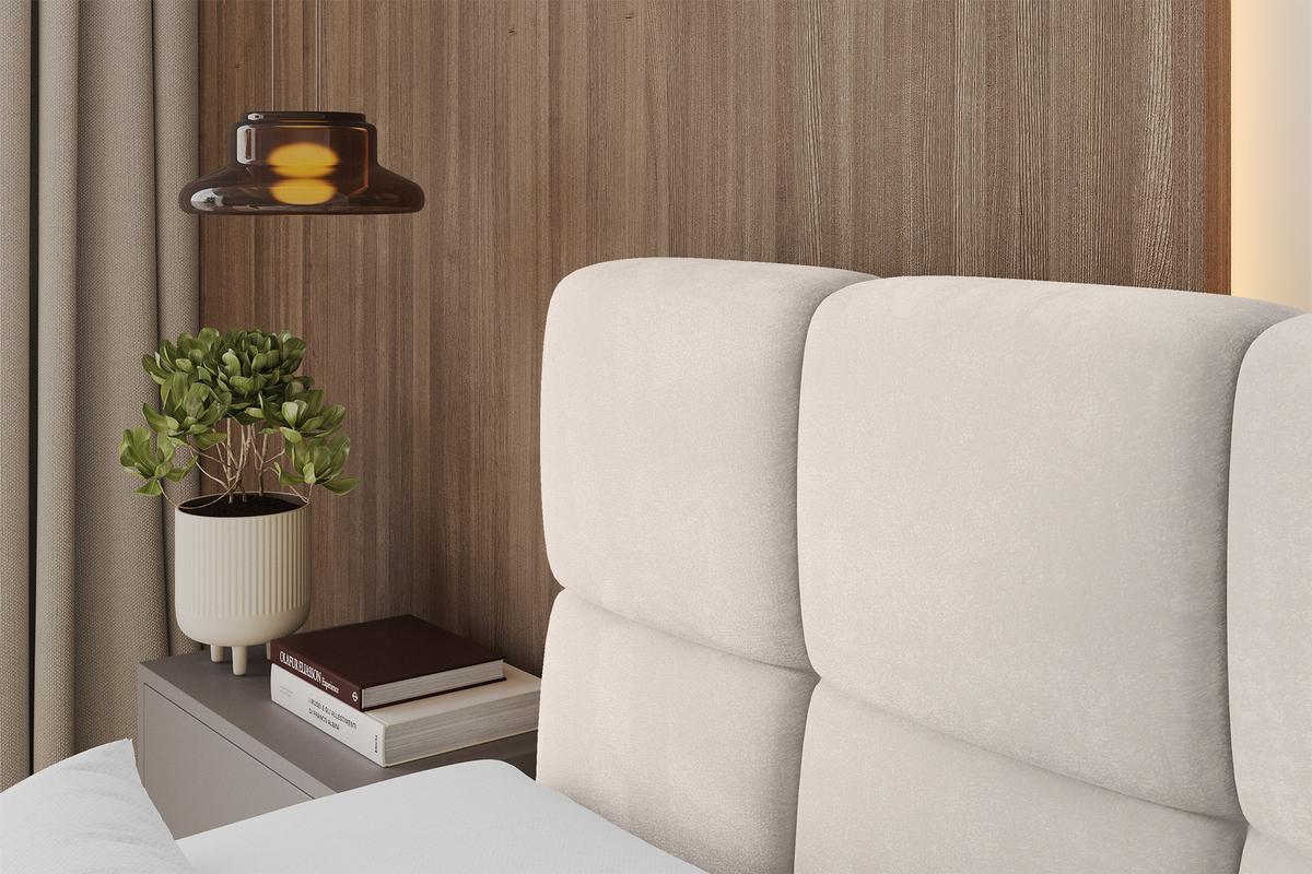 BOXBETT mit Matratze H4 - FAMA-Z - 140x200 cm Beige Casablanca - Beige, Holzwerkstoff - ALTDECOR