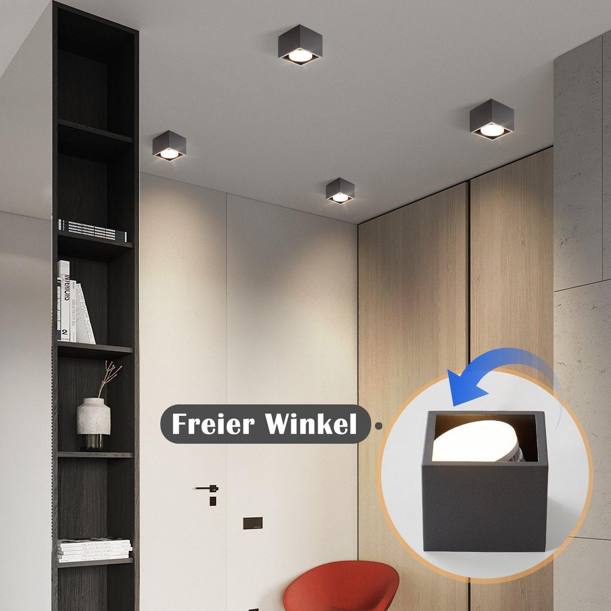 DECKENSTRAHLER Eggleston 1-flammig 10/10/8cm - Schwarz, Metall (10/10/8cm) - Nettlife