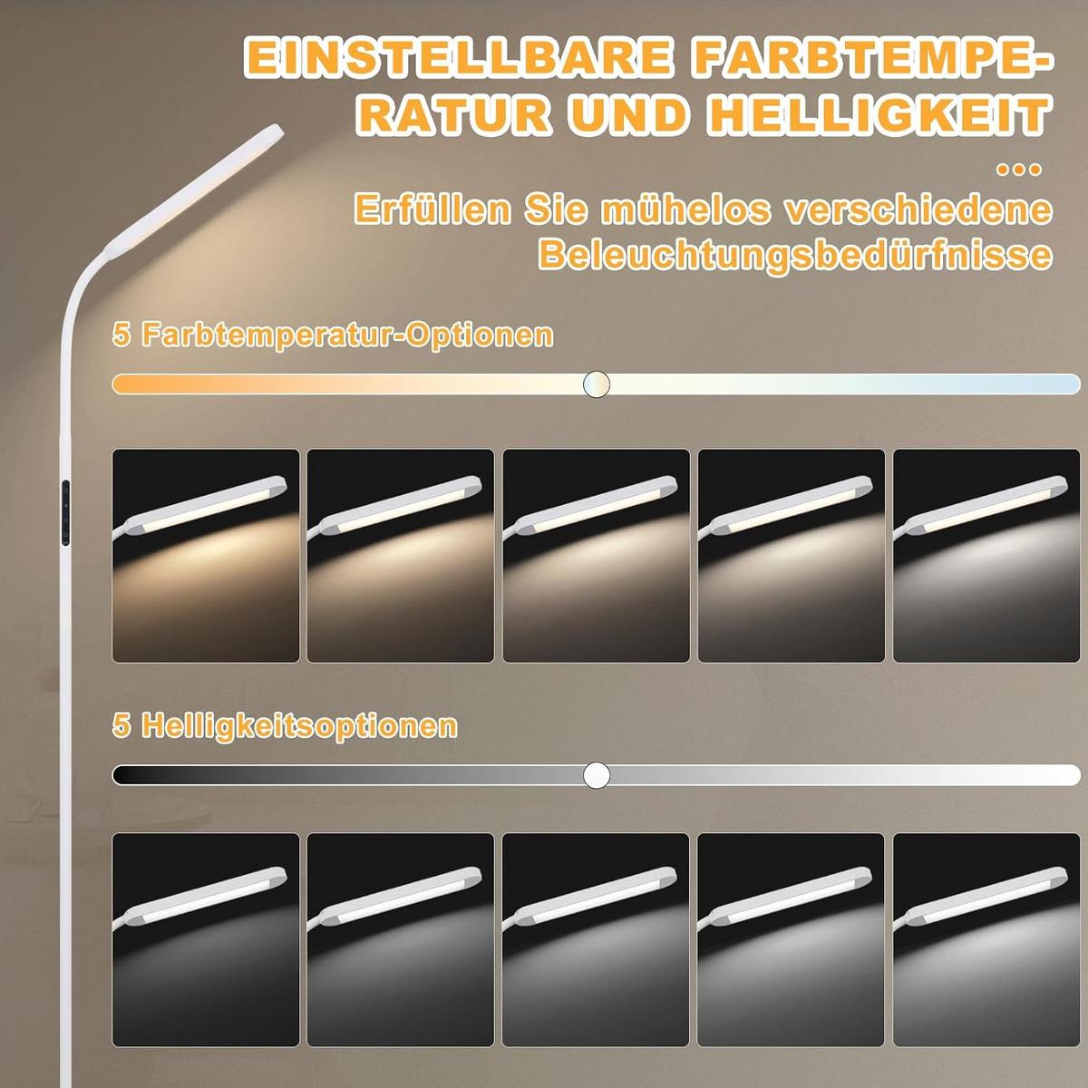 STEHLAMPE Flamar 6.0/137.1/6.0 cm - Weiß, Metall (6/6/137.1cm) - ZMH
