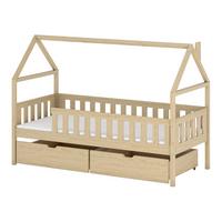 HAUSBETT Domi - Naturfarben, Holz (90/200cm) - MIRJAN24