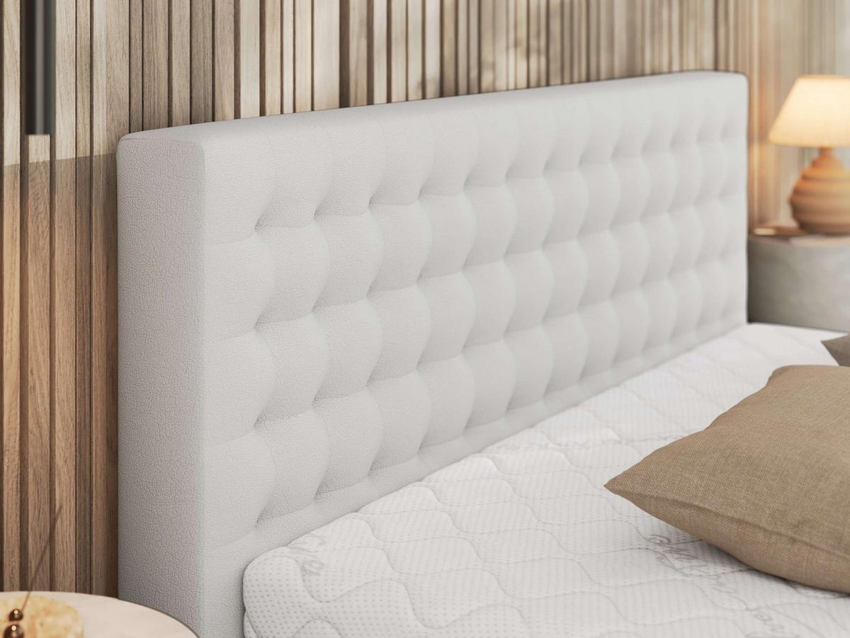POLSTERBETT PAVO CLASSIC 180/200 - Weiß Kunstleder - Multipocket-Matratze - Weiß, Textil (180/200cm) - MKS