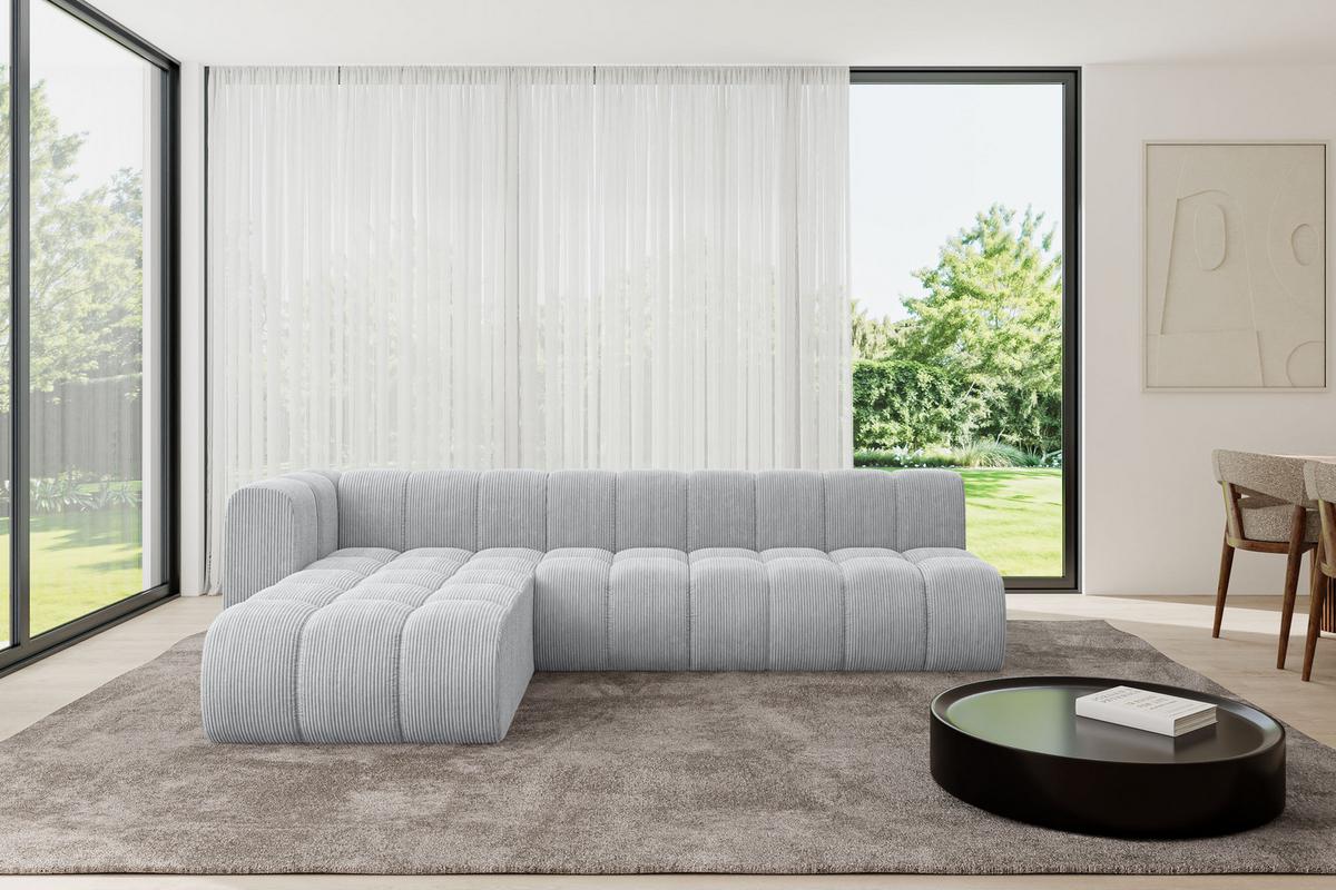 ECKSOFA modulares Sofa Darnel-L2 - 296x177x70 cm Grau - Grau, Holzwerkstoff/Textil (296/177cm) - ALTDECOR