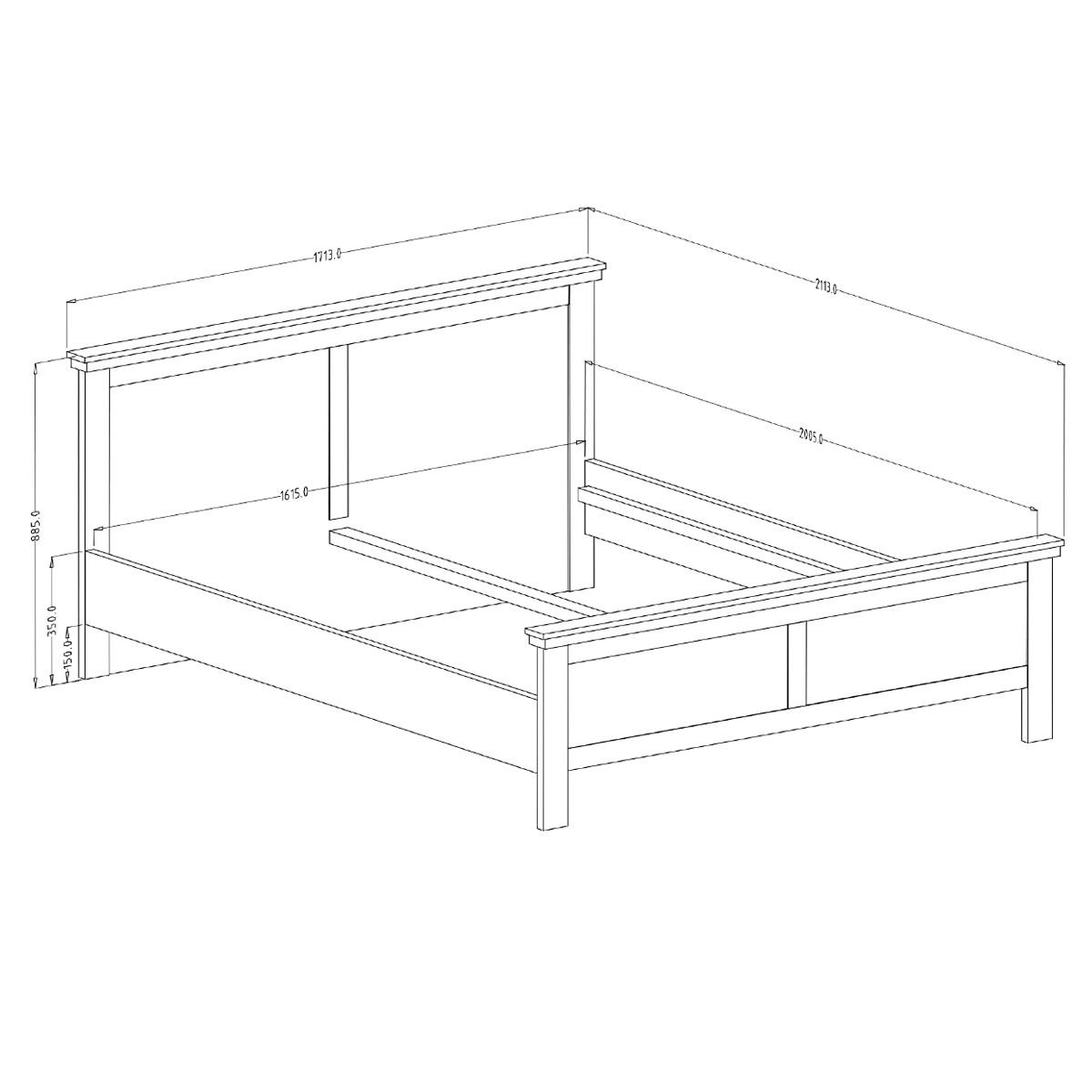 BETT 160/200 Martin Grün und Holz - Grün, Holzwerkstoff (160/200cm) - Petits-meubles