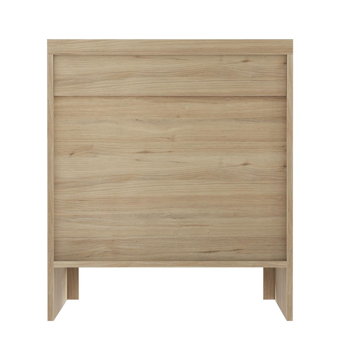 NACHTTISCH Eichenoptik mit 2 Schubladen Mid-Century Modern Metallgriffe - Eichefarben, Holzwerkstoff (48/55.5/40cm) - Urban Meuble