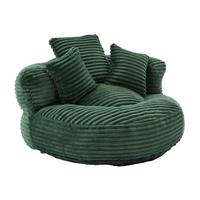 SITZSACK in Chenille mit 3 Kissen - Grün, Textil (108/52/108cm) - Urban Meuble