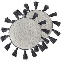 DEKOKISSEN 2er-Set Cremeweiß 40/40 cm Thistle - Weiß/Grau, Naturmaterialien (40/40cm) - Beliani