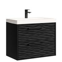 BADMÖBEL-SET Etna 2 Teile Schwarz Matt - 60 x 35 x 51 cm - Schwarz, Holz (60/51/35cm) - Badplaats