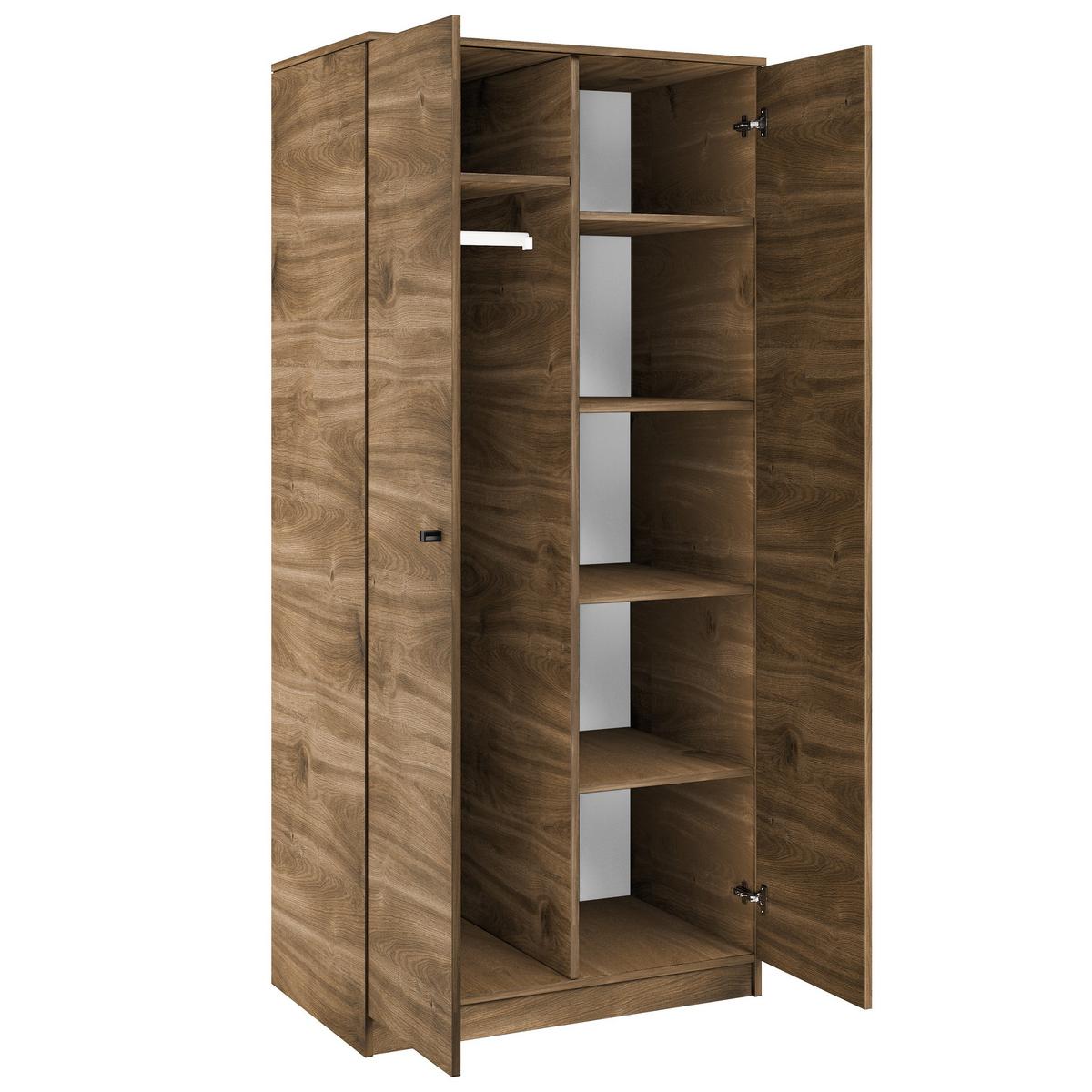 DREHTÜRENSCHRANK NESTOS 80/190/56cm 2-türig Braun - Braun, Holzwerkstoff (80/190/56cm) - MASSENO