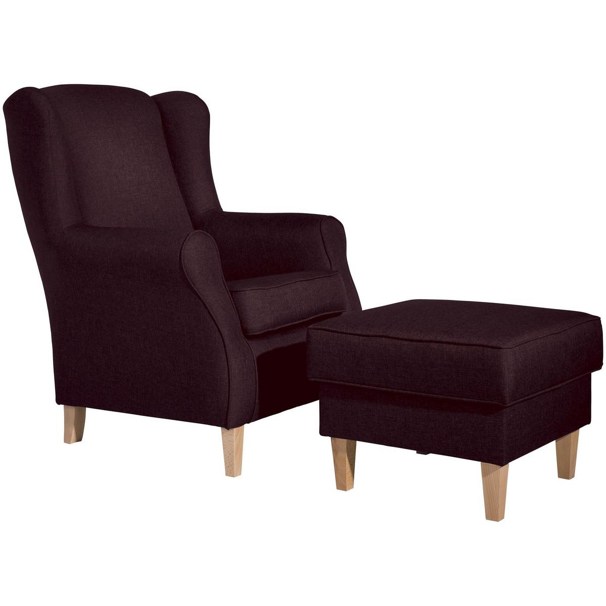 OHRENSESSEL Karlen Bezug Flachgewebe Buche natur / burgund - Brombeere/Buchefarben, Kunststoff (86/103/77cm) - 58aufmkessel