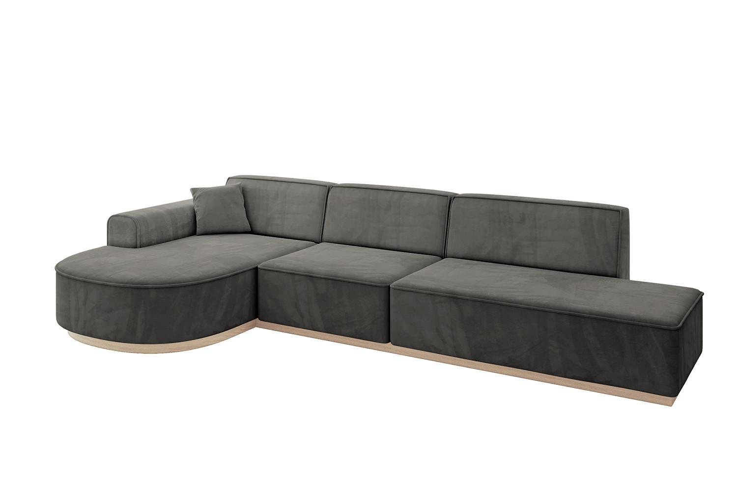 ECKSOFA Ottomane Links ARRIO-L2 - 328x171x83 cm Dunkelgrau - Dunkelgrau, Holzwerkstoff/Textil (328/171cm) - ALTDECOR