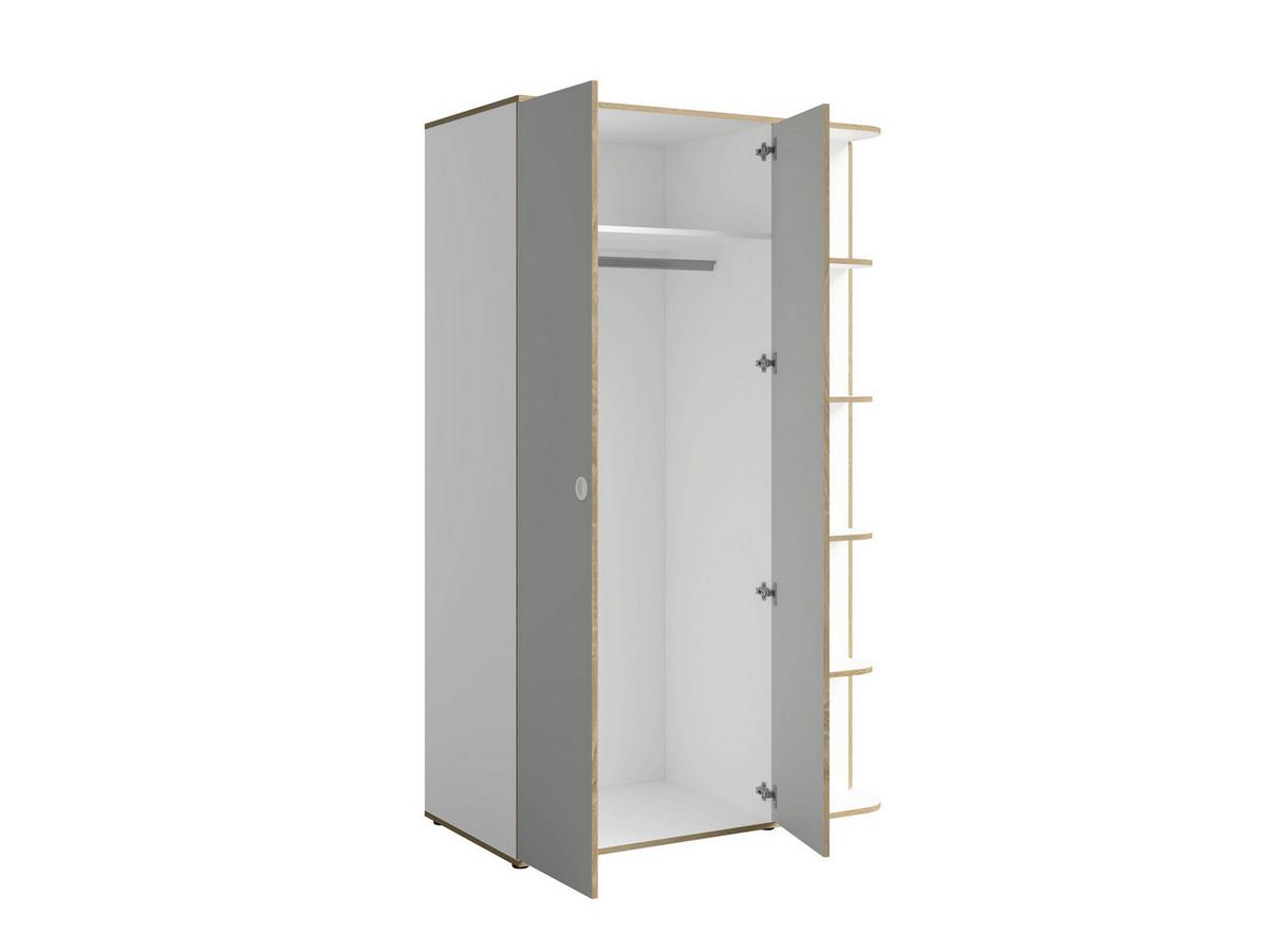 DREHTÜRENSCHRANK AMARIS 120/196,5/60cm 3-türig Weiß - Weiß/Grau, Holzwerkstoff (120/196.5/60cm) - MASSENO