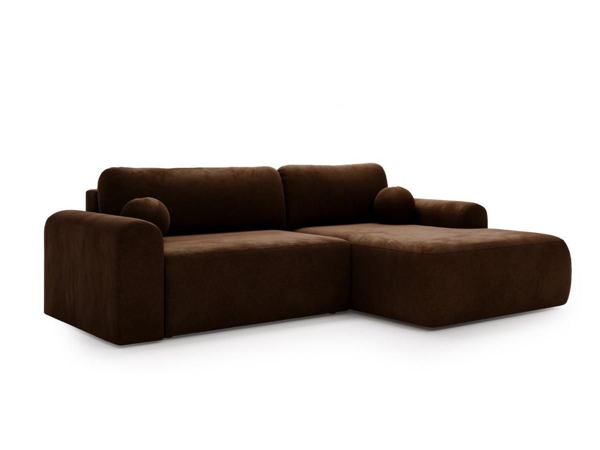ECKSOFA Savana Dunkelbraun Links - Dunkelbraun, Holz/Textil (257/177cm) - Graingold