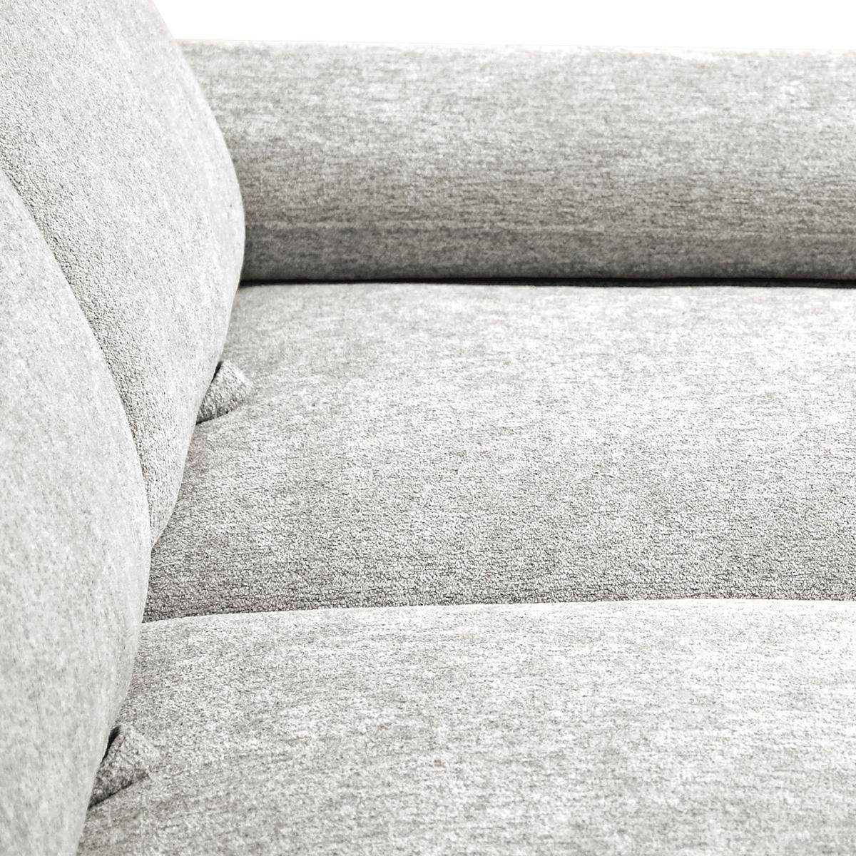 ECKSCHLAFSOFA Sora Mini mit verstellbaren Kopfstützen und Schlaffunktion, Chenille-Stoff, Beige, Links - Beige/Schwarz, Textil (285/190cm) - Beautysofa