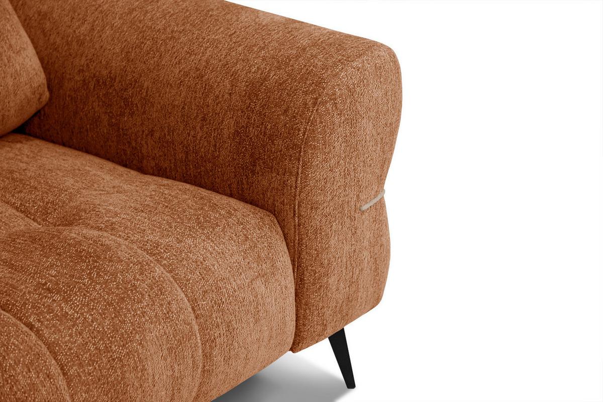 SOFA SALVINI 3-Sitzer, dunkelorange - Dunkelorange/Schwarz, Holzwerkstoff/Textil (176/88/99cm) - Wozimo