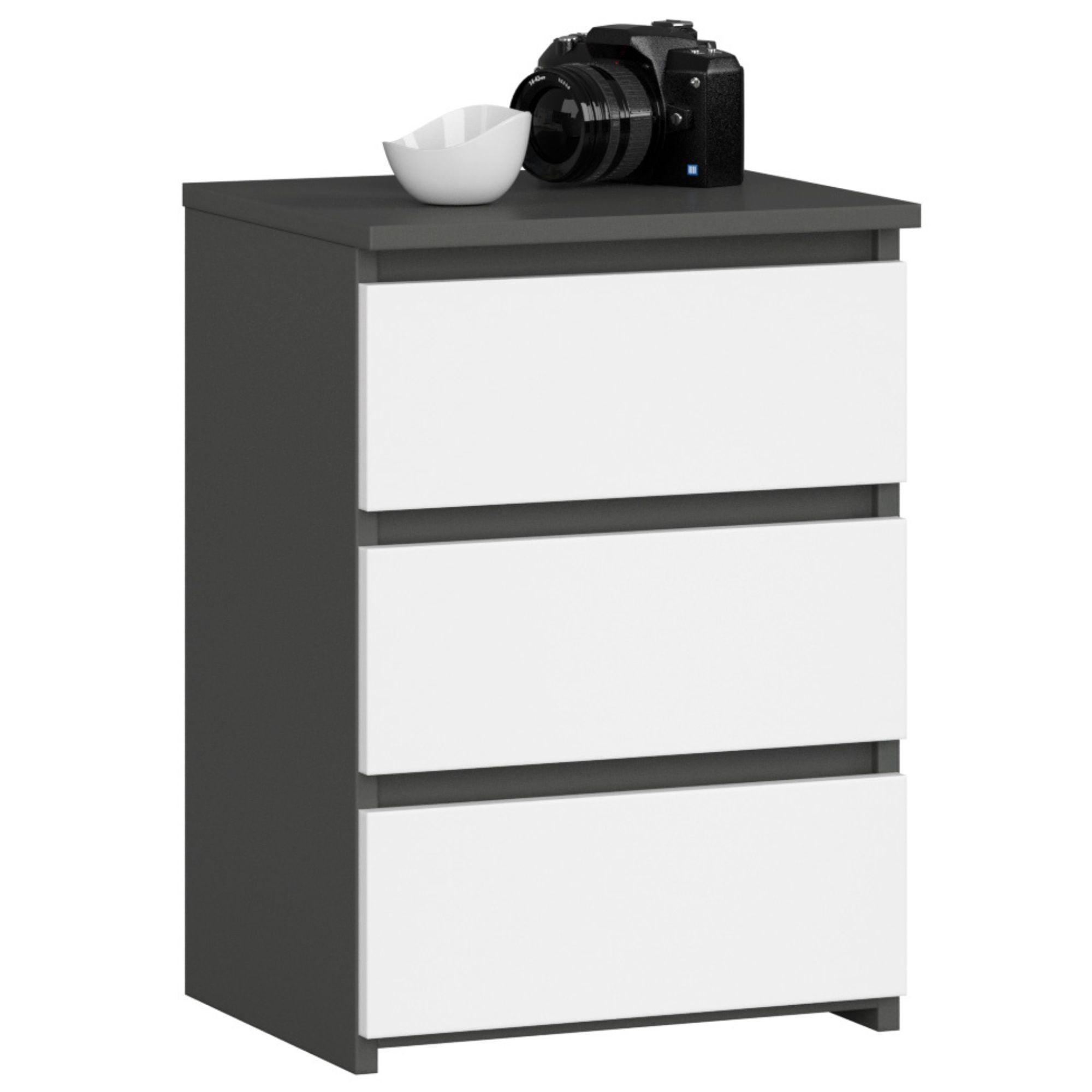 KOMMODE Graphit Grau, Weiß 57/40/35 - Weiß, Holzwerkstoff (40/57/35cm) - RAUMHIRSCH FURNITURE