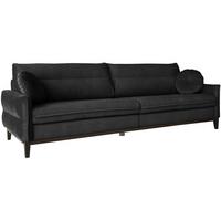 SOFA 3-SITZER Belweder Velours schwarz - Wengefarben/Schwarz, Holz/Textil (268/95/94cm) - Beautysofa